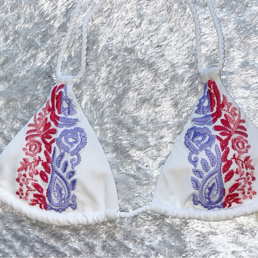 Victoria’s Secret Embroidered String Bikini Top